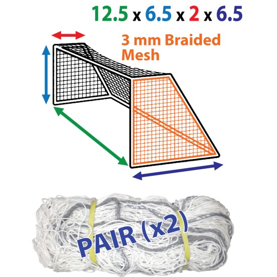 12 x 6.5  (x 2 x 7)   3mm Braided Nets